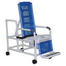 MJM International Tilt-N Space Shower Chair with Open Front Soft Seat, Buckle Safety Belt, 10 qt Commode Pail, 250 lbs Capacity