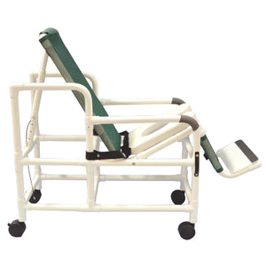MJM International Tilt-N- Space Shower Chair with Open Front Soft Seat, Buckle Safety Belt, 250 lbs Capacity Hover