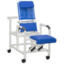 MJM International Reclining Shower Chair with Deluxe Open Front Commode Seat