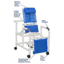 MJM International Reclining Shower Chair with Deluxe Commode Seat and Elevated Leg Extension, 325 lbs Capacity