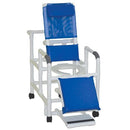 MJM International Reclining Shower Chair with Open Front Seat, Sliding Footrest