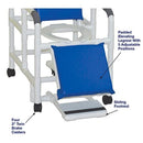 MJM International Reclining Shower Chair with Open Front Seat, Sliding Footrest