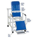 MJM International Reclining Shower Chair with Open Front Soft Seat and Elevated Leg Extension, 325 lbs Capacity
