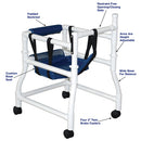 MJM International Pediatric Walker with 18 Inches Internal Width, Height Adjustable, 3 Inches Twin Casters, 100 lbs Capacity