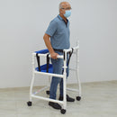MJM International Pediatric Walker with 18 Inches Internal Width, Height Adjustable, 3 Inches Twin Casters, 100 lbs Capacity