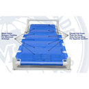 Healthcare gurney with mesh duo sling and drainage system for patient hygiene and comfort, Moovkart.