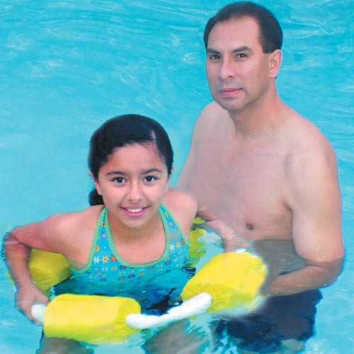 MJM International Aqua Ring Float with adjustable seat, foam support, and fast-drying mesh for water therapy.