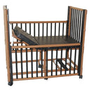 MJM International Wood Tone Pediatric Crib Bed with Adjustable Side Rails