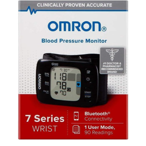 Omron 7 Series Wireless Bluetooth Wrist Blood Pressure Monitor