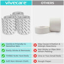 Vive Health Soft Cloth Surgical Tape, 3 Rolls, Breathable and Latex Free, 4 Inch x 10 Yards, White