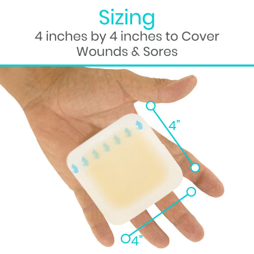 Vive Health 6 Inch Hydrocolloid Bordered Dressing Sterile,Large