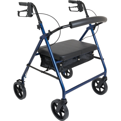 Bariatric Rollator with 8-inch wheels Blue