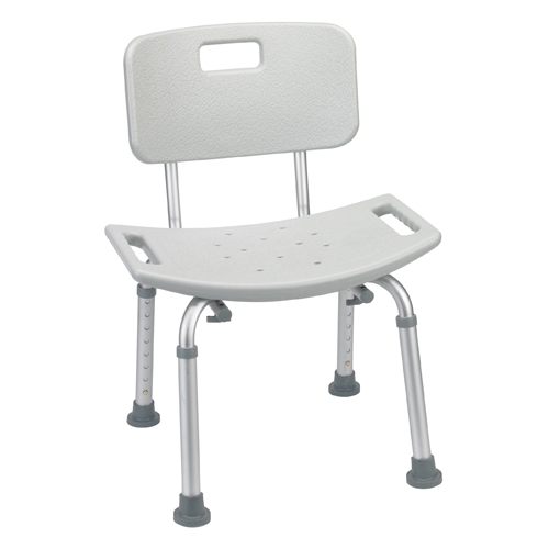Drive Medical Deluxe Aluminum Bath Chair With Back, Gray