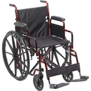 Drive Medical Rebel Lightweight Wheelchair with Swing-Away Footrest, Red mobility aid, Moovkat