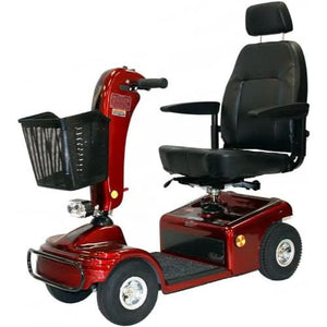Shoprider Sunrunner 4 Wheel Mobility Scooter, Burgundy with 350 Lbs Capacity, 12 Inch Wheels