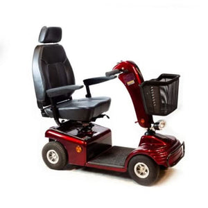 Shoprider Sunrunner 4 Wheel Mobility Scooter, Burgundy with 350 Lbs Capacity, 12 Inch Wheels Hover