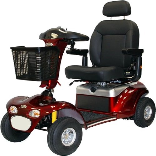 Shoprider Enduro XL4 Plus Mobility Scooter, Heavy-Duty 500 Lb Capacity, 12-inch Wheels and Suspension, Red, 56 x 27 Inches