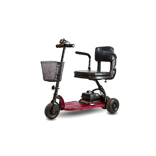 Shoprider Echo 3 Wheel Scooter, Compact Mobility Scooter for Adults, Red Finish