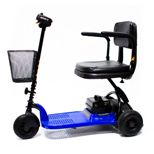 Shoprider Echo 3 Wheel Scooter, Blue – Comfortable, Adjustable, and Durable Mobility Scooter with Flat-Free Tires and Quick-Connect Battery, Moovkart