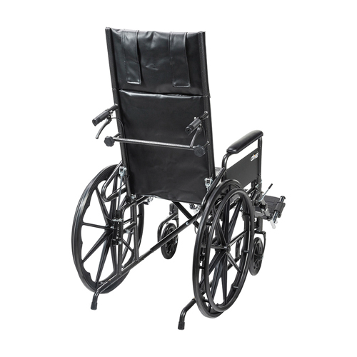 Drive Medical Silver Sport Full-Reclining Wheelchair With Detachable Full Arms, Vinyl Upholstery