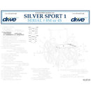Drive Medical 18-Inch Seat Upholstery for Silver Sport 1 Wheelchair, offering durable replacement for comfort and support. Moovkart