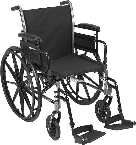 Drive Medical Cruiser X4 Wheel Chair 18 with Elevating Leg Rests & Height AdjustableFlip-Back Desk Arms