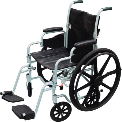 Drive Medical Poly-Fly wheelchair used in self-propelled mode outdoors, Moovkart