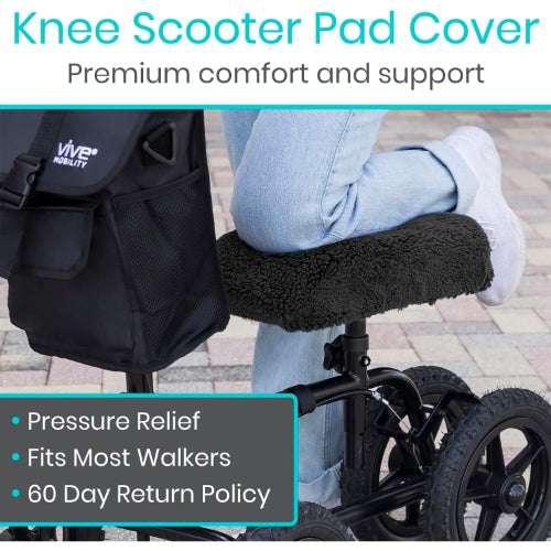 Vive Health Knee Walker Pad Cover, Soft Faux Sheepskin