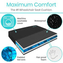 Vive Health Gel Cushion, 18×16 Inch Wheelchair Seat for Pressure Relief and Coccyx Support