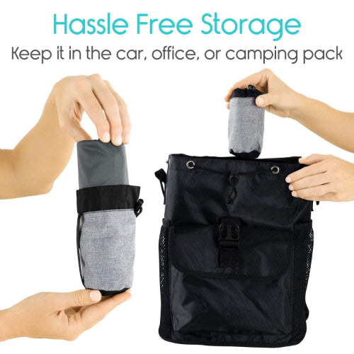 Vive Health Inflatable Lumbar Cushion with Strap, 5.51 Inch, Portable Back Support for Travel and Office