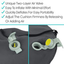 Vive Health Inflatable Lumbar Cushion with Strap, 5.51 Inch, Portable Back Support for Travel and Office