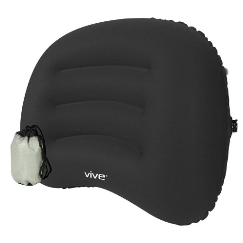 Vive Health Inflatable Lumbar Cushion with Strap, 5.51 Inch, Portable Back Support for Travel and Office