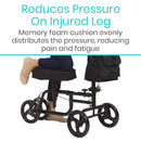 Vive Health Memory Foam Knee Walker Pad with Straps Black for Comfort and Pressure Relief