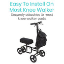 Vive Health Memory Foam Knee Walker Pad with Straps Black for Comfort and Pressure Relief