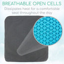 Vive Health Honeycomb Gel Seat Cushion with Mesh Cover Black for Pressure Relief and Comfort