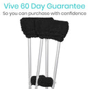 Vive Health Sheepskin Crutch Pads With Hand Grips, 4 Piece, Black