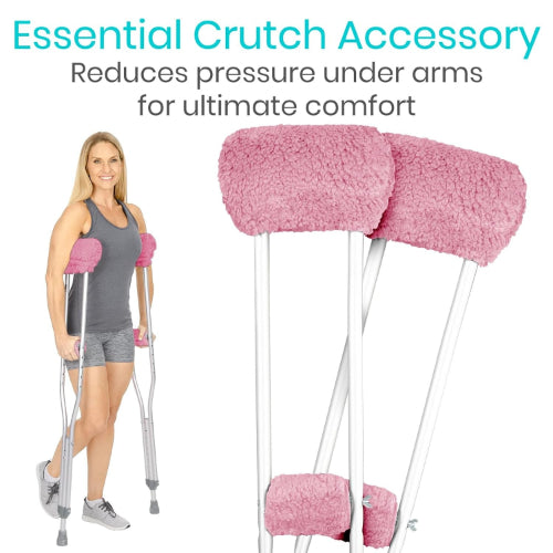 Vive Health Sheepskin Crutch Pads – Universal Fit & Comfort