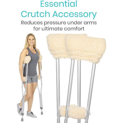 Vive Health Sheepskin Crutch Pads – Universal Fit & Comfort