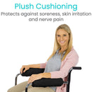 Vive Health wheelchair armrest pads featuring soft sheepskin and nonslip design. Moovkart.