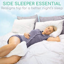 Vive Health Knee Pillow with Zippered Cover, White, 9.5 x 8 x 6.5 Inches