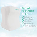 Vive Health Knee Pillow with Zippered Cover, White, 9.5 x 8 x 6.5 Inches