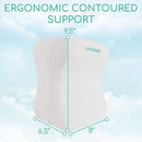 Vive Health Knee Pillow with Zippered Cover, White, 9.5 x 8 x 6.5 Inches