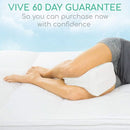 Vive Health Knee Pillow with Zippered Cover, White, 9.5 x 8 x 6.5 Inches