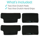 Vive Health Foam Crutch Pads and Hand Grips, 4-Piece Set for Youth/Standard Cructhes, Non-Slip Support
