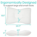 Vive Health Cervical Pillow with Memory Foam Support for Neck Pain Relief, Soft Bamboo Cover