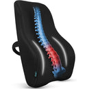 Vive Health Full Lumbar Cushion, Memory Foam, Mesh Cover With Strap, Black