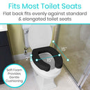 Vive Health Toilet Seat Cushion, 2-Inch Black Foam with Curved Base and Removable Cover