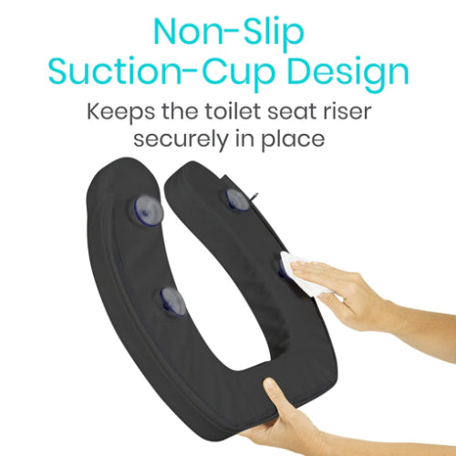 Vive Health Soft Foam Toilet Seat Cushion, Black, 2 Inches