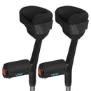 Vive Health Forearm Crutch Pads with Hand Grips, Black, Foam Padding and Adjustable Straps