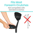 Vive Health Forearm Crutch Pads with Hand Grips, Black, Foam Padding and Adjustable Straps